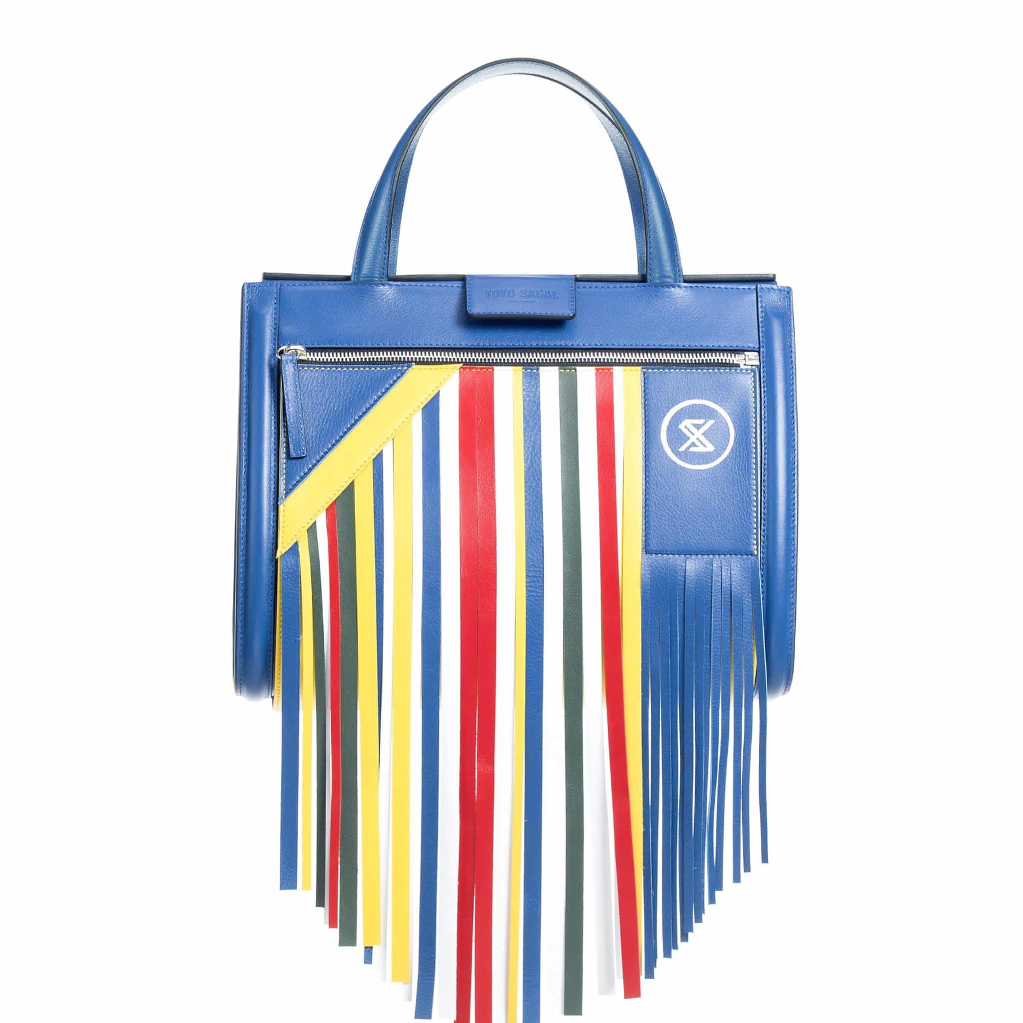 Bolso azul mujer - blue bag with sixties front- Yoyo Sagal