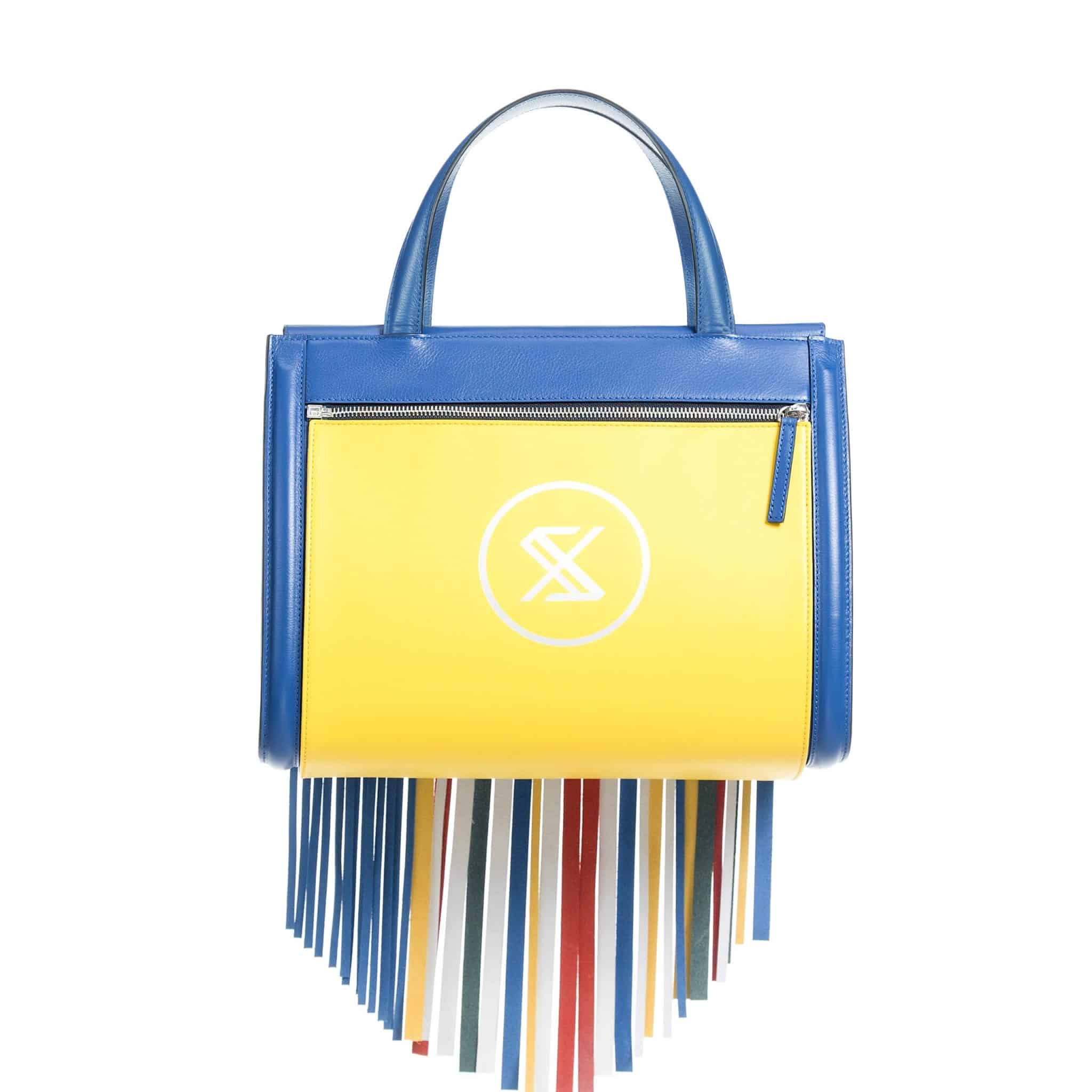 Bolso azul mujer - blue bag with sixties back- Yoyo Sagal