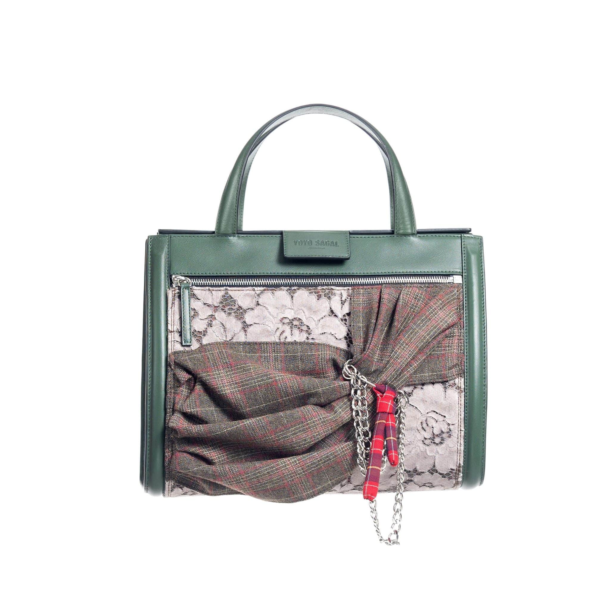 Bolso verde mujer - green bag with great kilt front- Yoyo Sagal